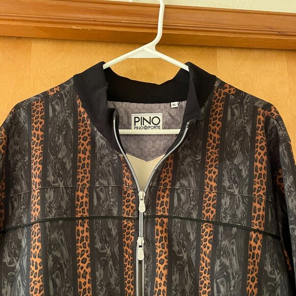 Pino Porte Leopard Stripe Full-zip Bomber Jacket (Men's XL) - Picture 6 of 8